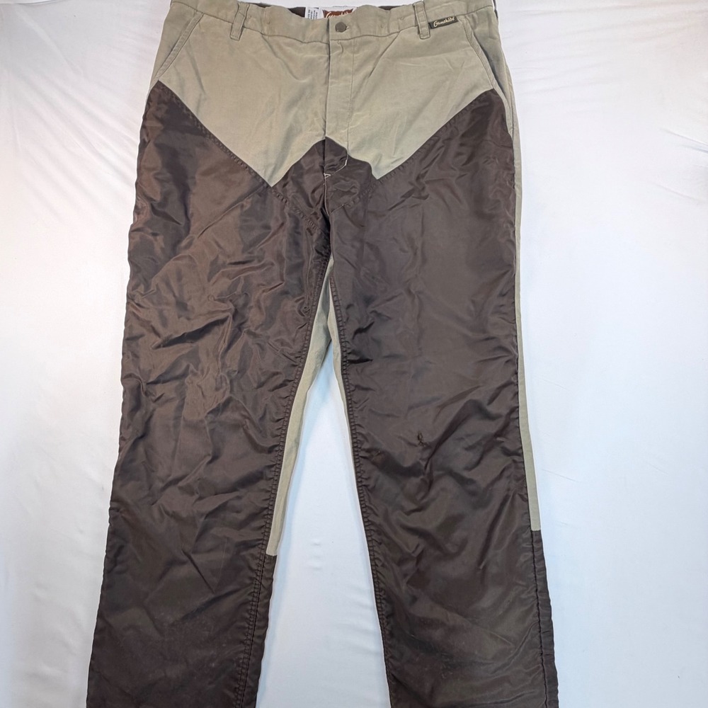 Gamehide 912 Upland Hunting Pants Men 40x32 Tan Brown Nylon Brush Guard